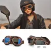 Motosiklet Gözlük Gözlük Motosiklet Pilot Steampunk Vintage ATV Biker Scooter Cruiser Jet Kask Bisiklet Kayak Güneş Gözlüğü