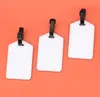 DHL100pcs Bag Parts Sublimation DIY White Blank Luggage Tags Travel Accessories Pu Suitcase ID Address Holder