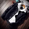 Erkekler Denim Ceket Trendy Kış Sıcak Polar Mont Erkek Dış Giyim Moda Jean Ceketler Erkek Kovboy Rahat Giysileri Artı ABD Boyutu 4XL 211129