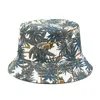 열 대 바나나 나무 인쇄 양동이 모자 봄 여름 남녀 야외 해변 파나마 모자 태양 모자 여성을위한 태양 모자