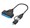 Sata To USB 3.0 TYPE-C Cable Adapter SATA7+15pin Support 2.5 Inch External SSD HDD Hard Drive 22 Pin SataIII A25 USBC