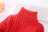 PHILOLOGY pure color flash yarn fall winter boy girl kid thick turtleneck shirts solid high collar pullover sweater 211201