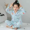 Katoen kinderen pyjama set herfst lente kinderen lange mouw nachtkleding pak lovely girl cute home doek peuter pyjama 211130