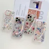 Polsband ultra dunne IMD Soft TPU Clear Floral Phone Cases voor iPhone 13 12 11 Pro Max XR XS X 8 7 Plus Electroplating Case