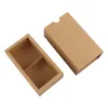 Presentförpackning 100st 2 Pack Egg-Yolk Moon Cake Drawer Packing Box Kraft Paper Puff Transparent Fönster DIY Handgjorda lådor SN4091