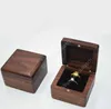 Caixa de jóias criativo anel de madeira brinco caixa pingente caixa de armazenamento de jóias preto canto de nogueira caixa maciça caixas de madeira do mar dow318