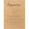 Star Zodiac Sign 12 Constellation Halsband Crystal Charm Guldkedja Choker Halsband för Kvinnor Födelsedag Smycken Present