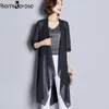 Long Black Chiffon Cardigan Summer Blue Women Kimono Cardigan Plus Size Kimono Long Blouse Female Kimonos Mujer XXXL Y2008282391310