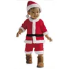 Jul Barnkläder Set Baby Boys Vinter Toddler Kostym Kepsar Suit Santa Cosplay Wear Christmas Gift Klänning För Girls G1023