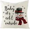 Taie d'oreiller de Noël Décorations de Noël Plaids rouges noirs Coussin Taie d'oreiller pour arbre de Noël Camion Père Noël par mer T2I52489