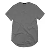 Moda dos homens estendidos T-shirt de Algodão Longline Hip Hop Tshirt Wag Harajuku Rocha Tshirt Homme Streetwear T Shirt TX145 RF