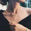 925 sterling silver simple 3mm wide snake chain choker silver color basic snake chain necklace women summer latest wholesale Q0531