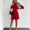 Casual Dresses Blazer Woman 2021 Autumn Fashion Double Breasted Women Coat Office Long Sleeve Female Suit Jacket Tops