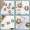 Fiesta festiva Hogar Jardín Flores decorativas Guirnaldas 5 Unids Hecho a mano Natural Yute Arpillera Hessian Flor artificial Diy Craft Supplies Vintag