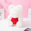 40 cm ours rose ours en peluche fleur rose ours bricolage cadeaux noël saint valentin cadeau présent 210624