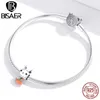 Bisaer 925 Sterling Silver Animal Bunny Charms Kanin Morot Pärlor Hängsmycke Fit Kvinnor Original Armband S925 Smycken Gift Q0531