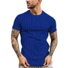 T-shirts Hommes Muscle Hommes Stripes verticales T-shirts imprimés Homme Casual O Cou Cou Sleeve T-shirts Tops