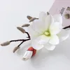 Decorative Flowers & Wreaths High-end Single 2 Heads Feel Simulation 3d Magnolia Artificial Flower Home El Party Restaurant Decoration Fake