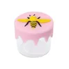 Bouteille en verre d'abeille avec capuchon en silicone 8 ml contenant d'abeille en silicone contenants de cire antiadhésifs bocaux de boîte bocaux de stockage d'outils de dab couvercle de support d'huile cosmétique vape sèche