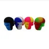 DHL 3 ml Skull Head Wax Oil Container Box Bag Dab Non-stick Silicone Jar Silicon Tin Colorful Storage Containers Holder Tool Case