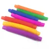 jouets de décompression d'évent pour enfants soufflet télescopique tube extensible de couleur sensorielle drôle tube télescopique jouet