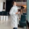 Black Cotton-padded Warm Loose Big Size Jacket Woman's parkas Fashion Winter Long Sleeve Solid Color Street all-match Coat 211109