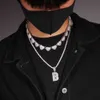 The Bling King 9mm Cuban Chain z sercem Iced Out Shiney CZ Choker Naszyjnik Full Cubic Cyrkonia Link Charm Hiphop Biżuteria X0509