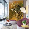 Tapestries Black Whitepentium Horse Wild Leopard Animal Print Wall Hippie Tapestry Polyester Fabric Home Decor Rug Mattor hängande5437065