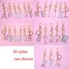 Claro Acrílico Keychain Party 26 Inglês Letras Chave Ring A Z Alfabeto Saco Charms Moda carro Pingentes