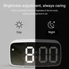 Mirror/Acrylic Alarm Clock LED Digital Voice Control Sze Time Temperature Display Night Mode Reloj Despertador 220311