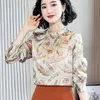Koreańskie koszulki jedwabiu Kobiety Eleganckie Satynowe Bluzki Koszula Plus Rozmiar Kobieta Długi Rękaw Bluzka XXL / 3XL Blusas Mujer de Moda 210531