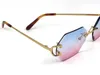 Güneş Gözlüğü Yeni Retro Piccadilly Düzensiz Kristal Kesim Gözlük 0118 Çerçevesiz Moda Avant-Garde Tasarım UV400 Açık Renkli D259K