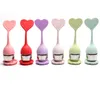 Green tea filter infuser spoon silicone heart shape 304 stainless steel loose leaf leak mesh strainer cute RRD12862