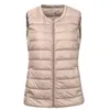 Lente herfst vrouwen mouwloze vest jas ultra licht witte eend down vest vrouwelijke korte uitloper plus size 7XL AB1839 211018