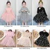 2021 nuovi abiti da principessa in pizzo tulle per bambine bambini vestiti per bambini carino manica intera margherita stella abito da sposa monopezzo Q0716