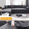 Solid Elastische Sofa Cover voor Woonkamer 1/2/3/4 Zitmachine L-vormige hoek Stretch Fauteuil Couch Slipcovers 211116