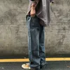 Vintage tecknad graffiti grafiska jeans män lösa denim byxor streetwear rakt hip-hop byxor kvinnor hajuku stil fritid g0104