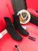 2021 Femmes Designer Bottes Silhouette Boot Boot Black Khaki Martin Bottillons Chunky Heel Tissu Tissu Chaussettes Chaussettes d'hiver Hiver Chaussures 35-40 Talons hauts 6cm avec boîte