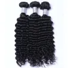 Tissage en lot brésilien Non Remy ondulé profond, Extensions de cheveux naturels bouclés, 8 à 26 pouces, 3/4 pièces