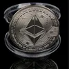 Altın / Gümüş Kaplama Paralar Dekorasyon Yaratıcı Ethereum Coin Sanat Koleksiyonu Fiziksel Hediye Metal Hatıra Sikke