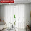 Luxury Princess Tulle Curtains For Bedroom Romantic White Sheer Curtains For Living Room Embroidered 3D Yarn Girls Voile Curtain 210712