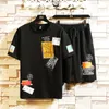 Sommer Mode Druck Shirts Männer + Shorts Set Männer Kurzarm Shirts Casual Männer Kleidung Sets Trainingsanzug Hip Hop Plus größe 5XL X0610