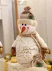 Juldekorationer Stor storlek Bronzing Plush Dolls Santa Claus Snowman Toys Xmas Figurines Gåva till barn Vit träd prydnad