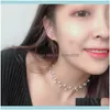 Hangers sieradenelegant gesimuleerde pearls cross mode chokers kettingen voor vrouwen eenvoudige s ketting drop levering 2021 varqk