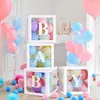 Transparant A-Z Alfabet Naam Baby Love Boy Girl Box Ballonnen Baby Douche Decoraties Gender Reveal Party Boy Girl One Year Old Y0827