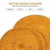 Mats Pads 2Pcs Tappetino per tazza intrecciato in rattan Sottobicchieri artigianali fatti a mano Decorazione domestica