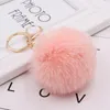 26 Stijlen kleurrijke pom poms sleutelhangers charm faux bont pluizige bal pompoms sleutelhang voor meisjes vrouwen mode feest gunsten geschenken