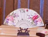 Éventail pliant Vintage à fleurs chinoises de 23cm, décoration de mariage, de noël, de réception-cadeau pour bébé, de maison, fourniture de fête d'anniversaire pour enfants