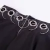 Розетические женщины готическая юбка Летние сексуальные женщины обруч полые юбки сексуальные женщины черное железо кольцо женский мини юбка клуб носить гот 210311
