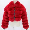 Women's Fur & Faux Women Coat Turn Down Collar Solid Color Zipper Womens Jackets Plus Size Short For Winter Patchwork Clothing